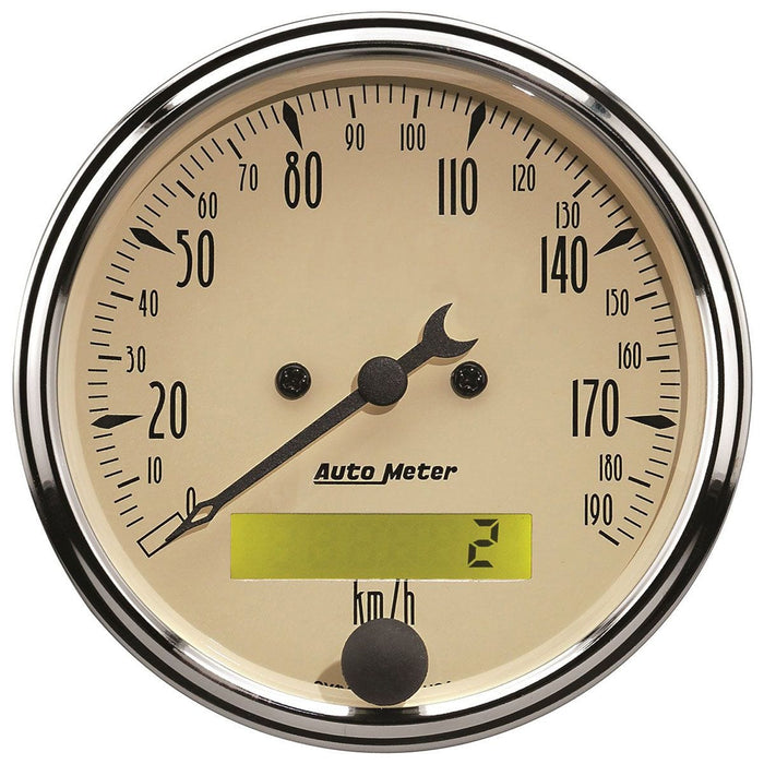 AUTOMETER 3-1/8", In-Dash, Electric, Programmable, 0-190 kph Antique Beige Speedometer AU1887-M Autofit