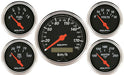 AUTOMETER 3-1/8" Metric Elect Speedo, 2-1/16"; Water Temp, Oil Press, Fuel Leve Designer Black Series 5 Gauge Kit AU1421-M Autofit