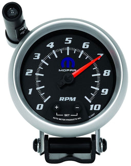 AUTOMETER 3-3/4", Black Dial/Silve Bezel, Pedestal Mount, Shift-Lite, 0-10,000 Mopar Mini-Monster Tachometer AU880023 Autofit