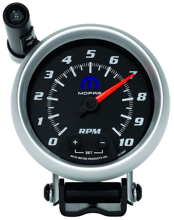 AUTOMETER 3-3/4", Black Dial/Silve Bezel, Pedestal Mount, Shift-Lite, 0-10,000 Mopar Mini-Monster Tachometer AU880023 Autofit