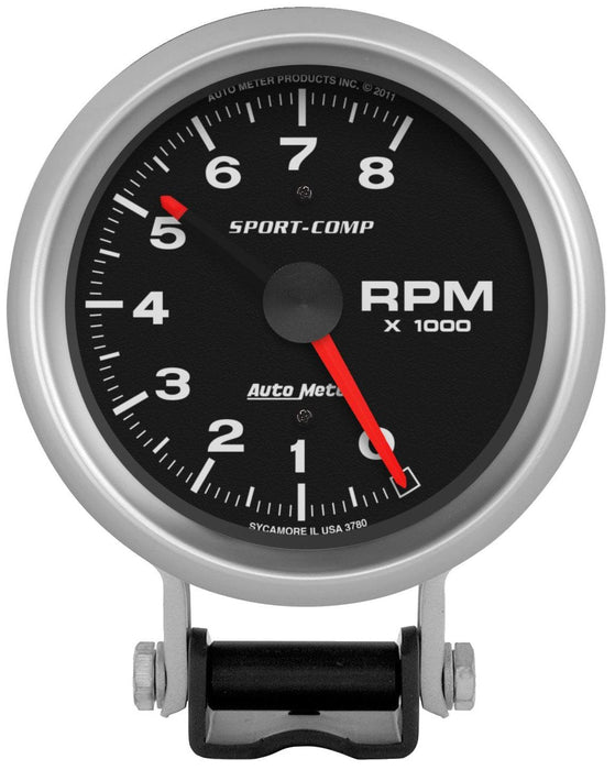 AUTOMETER 3-3/4", Pedestal Mount, 0-8,000 rpm Sport-Comp Series Tachometer AU3780 Autofit