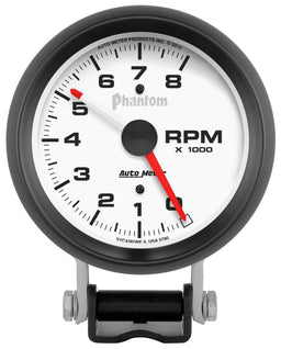 AUTOMETER 3-3/4", Pedestal Mount, Adjustable Red Line Indicator, 0-8,000 rpm Phantom Series Tachometer AU5780 Autofit
