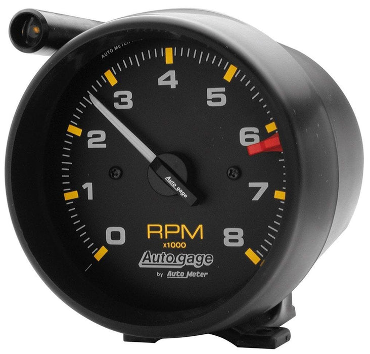 AUTOMETER 3-3/4", Pedestal Mount, Black Case and Bezel, Black Dial, 0-8,000 rpm Auto gage Shift-Lite Tachometer AU2309 Autofit