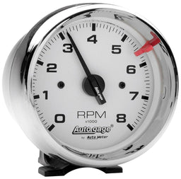 AUTOMETER 3-3/4", Pedestal Mount, Chrome Case and Bezel, White Dial, 0-8,000 rpm Auto gage Tachometer AU2304 Autofit