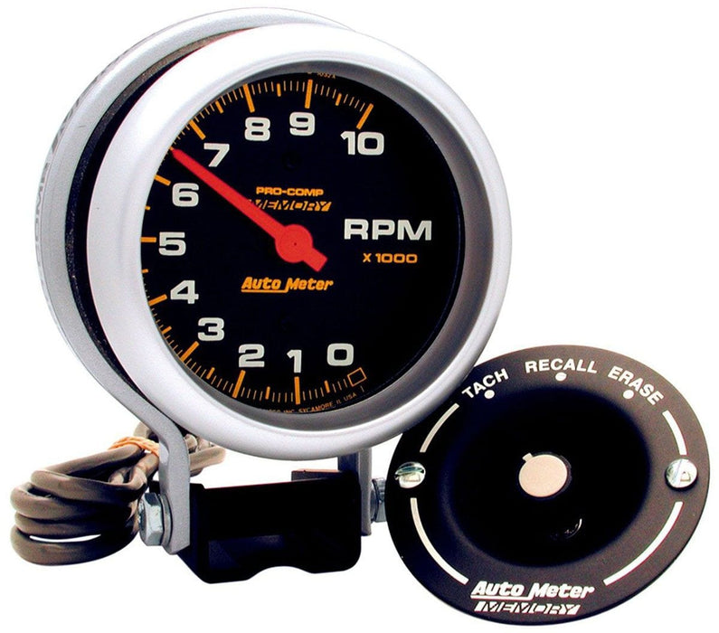 AUTOMETER 3-3/4", Pedestal Mount, Memory, 0-10,000 rpm Pro-Comp Series Tachometer AU6601 Autofit