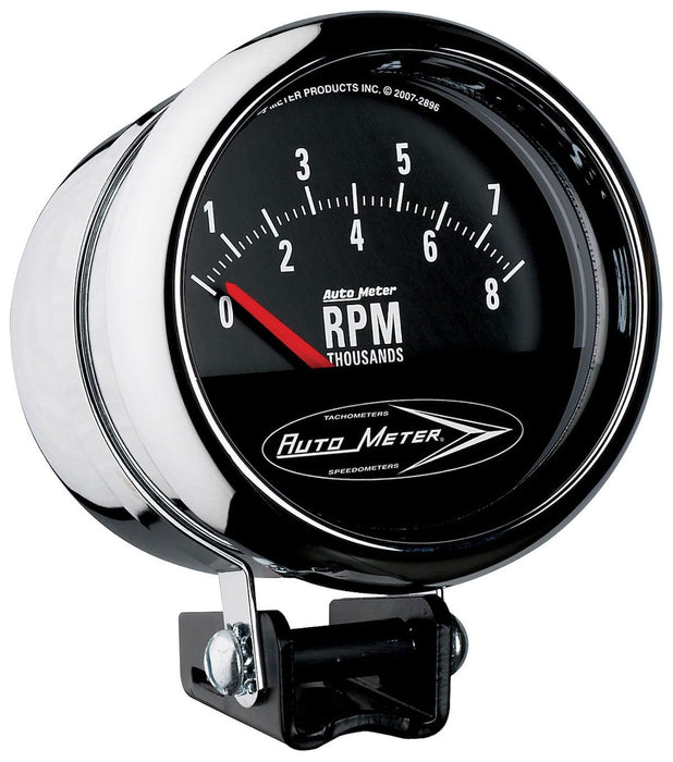 AUTOMETER 3-3/4", Pedestal Mount, Short Sweep, Super Bezel, 0-8,000 rpm Traditional Chrome Tachometer AU2897 Autofit