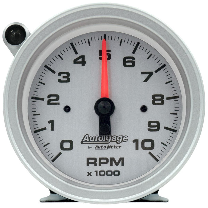 AUTOMETER 3-3/4", Pedestal Mount, Silver, 0-10,000 rpm Auto gage Shift-Lite Tachometer AU233909 Autofit