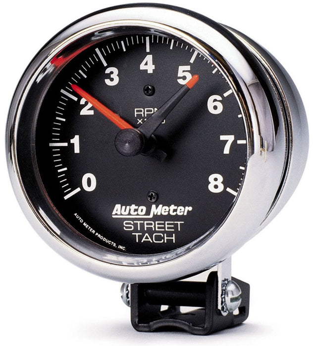 AUTOMETER 3-3/4", Pedestal Mount, Super Bezel, 0-8,000 rpm Traditional Chrome Tachometer AU2895 Autofit