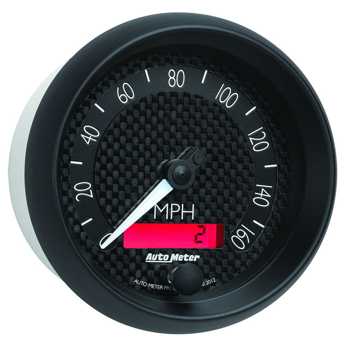 AUTOMETER 3-3/8", 0-160 MPH, In-Dash, Black Carbon Fiber Dial, LCD Tripmeter GT Series Speedometer AU8088 Autofit