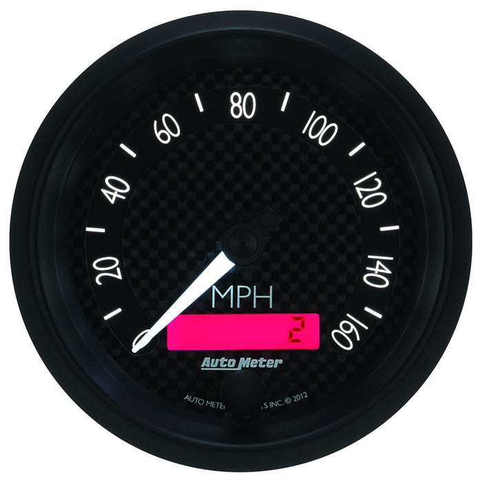AUTOMETER 3-3/8", 0-160 MPH, In-Dash, Black Carbon Fiber Dial, LCD Tripmeter GT Series Speedometer AU8088 Autofit