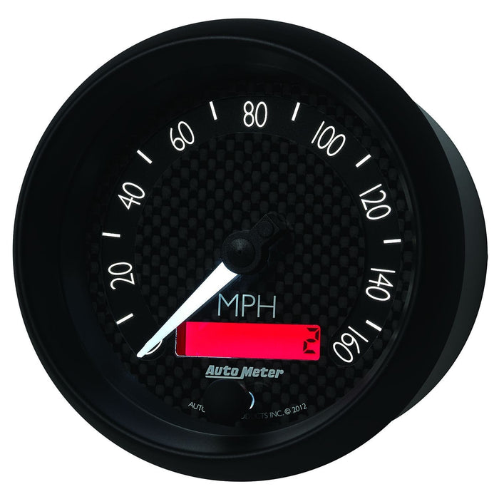 AUTOMETER 3-3/8", 0-160 MPH, In-Dash, Black Carbon Fiber Dial, LCD Tripmeter GT Series Speedometer AU8088 Autofit