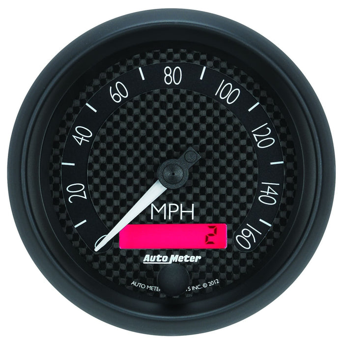 AUTOMETER 3-3/8", 0-160 MPH, In-Dash, Black Carbon Fiber Dial, LCD Tripmeter GT Series Speedometer AU8088 Autofit
