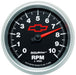 AUTOMETER 3-3/8", Black Dial, In-Dash, 0-10,000 rpm Chev Bow-Tie Tachometer AU3697-00406 Autofit