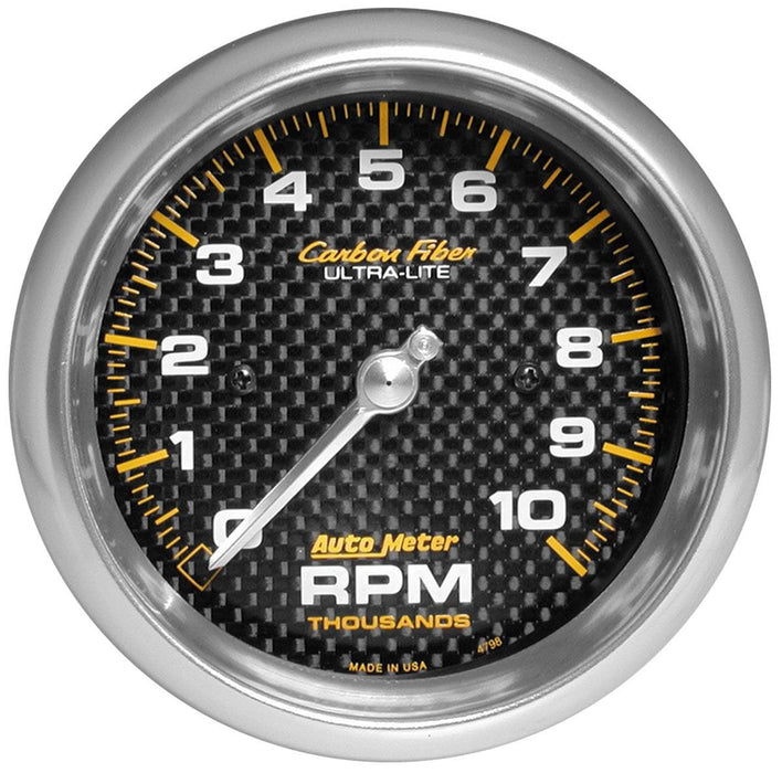 AUTOMETER 3-3/8", In-Dash, 0-10,000 rpm Carbon Fiber Series Tachometer AU4798 Autofit