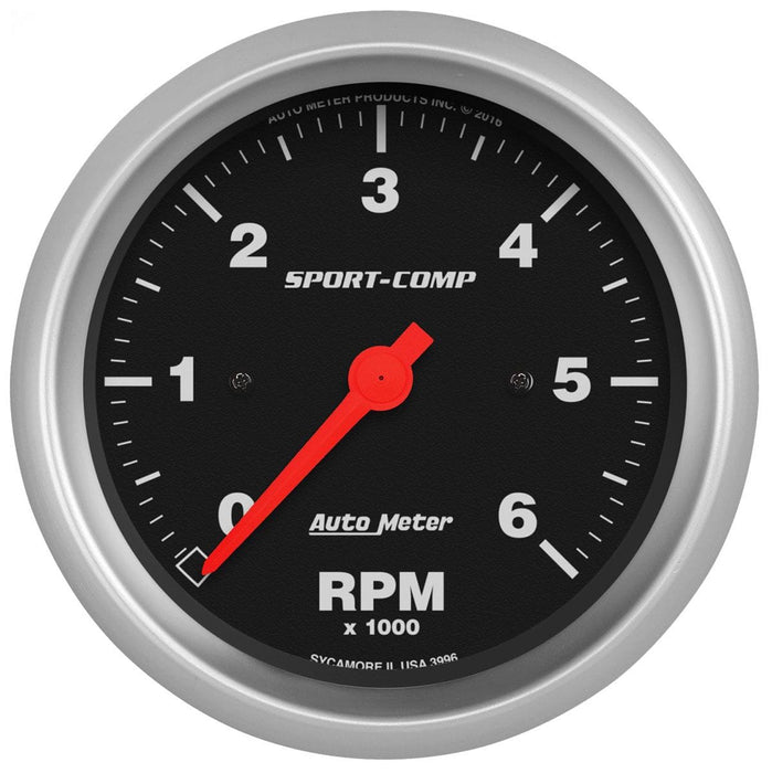 AUTOMETER 3-3/8", In-Dash, 0-6,000 rpm Sport-Comp Series Tachometer AU3996 Autofit