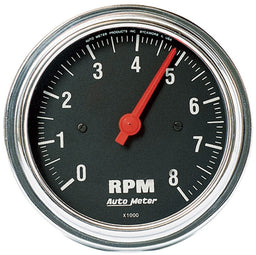 AUTOMETER 3-3/8", In-Dash, 0-8,000 rpm Traditional Chrome Tachometer AU2499 Autofit