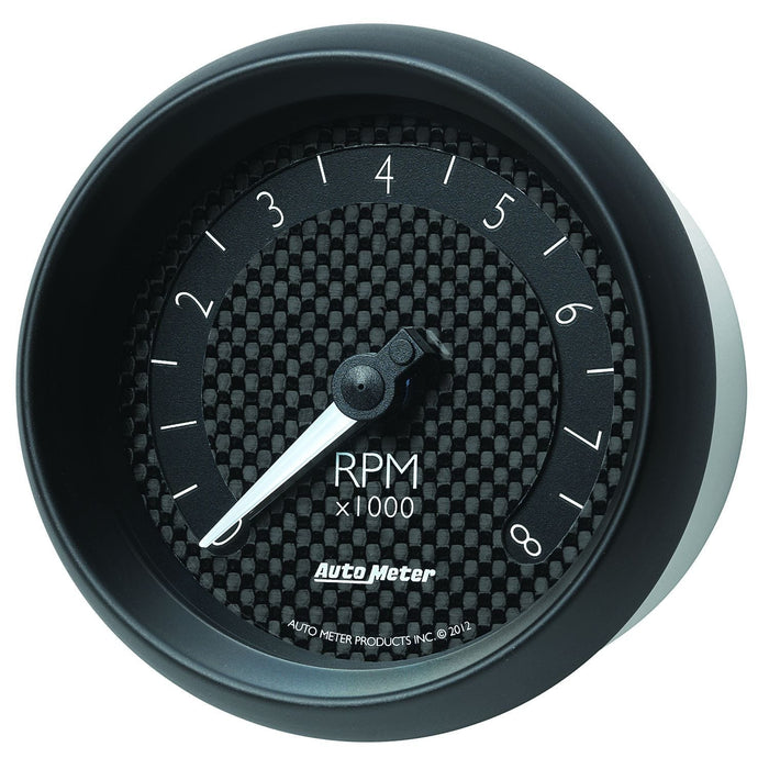 AUTOMETER 3-3/8", In-Dash, Black Carbon Fiber Dial, 0-8,000 rpm GT Series Tachometer AU8097 Autofit