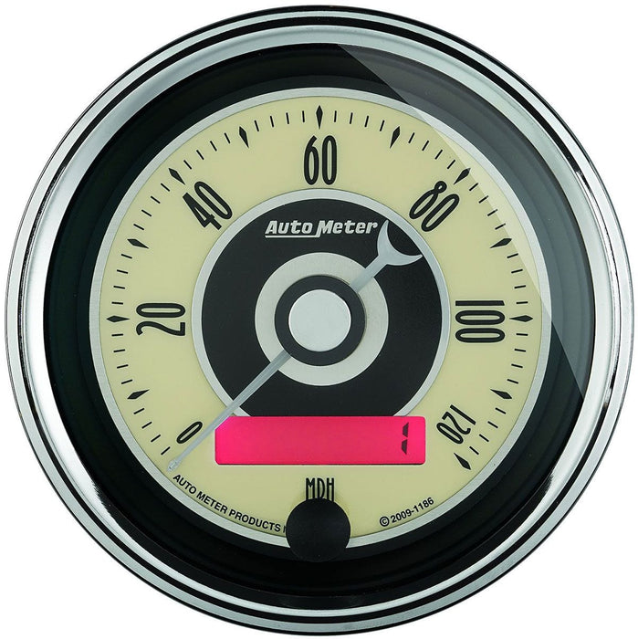AUTOMETER 3-3/8", In-Dash, Electrical, Programmable, 0-120 mph Cruiser AD Speedometer AU1187 Autofit