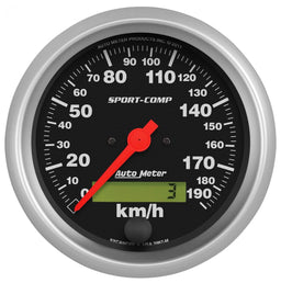 AUTOMETER 3-3/8", In-Dash, Electrical, Programmable, 0-190 km/h Sport-Comp Series Speedometer AU3987-M Autofit