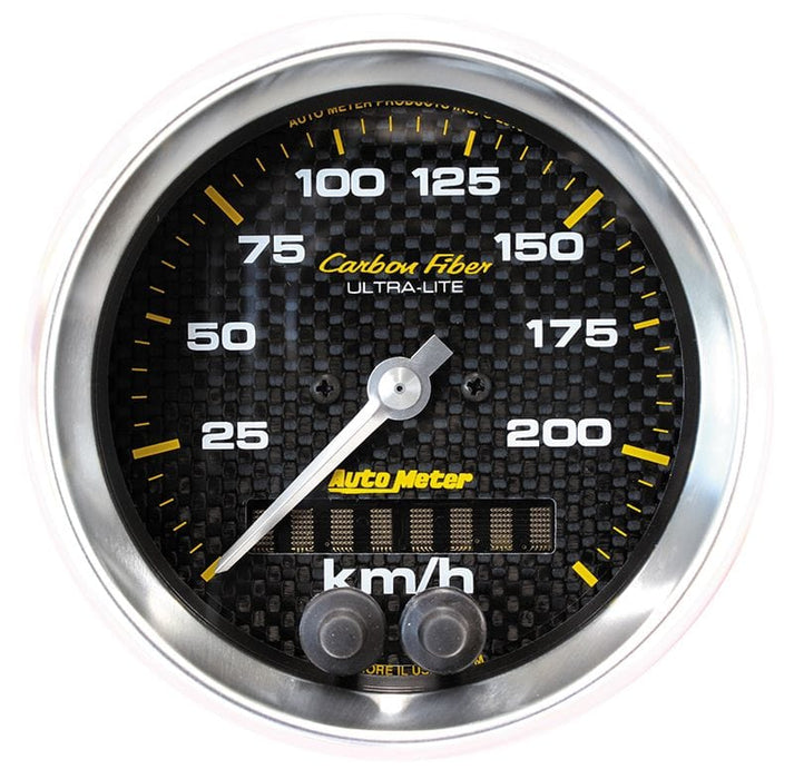 AUTOMETER 3-3/8", In-Dash, Metric, 0-225 kpm Carbon Fibre Series GPS Speedometer AU4780-M Autofit