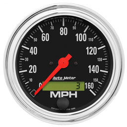 AUTOMETER 3-3/8", In-Dash, Programmable, 0-160 mph Traditional Chrome Speedometer AU2489 Autofit