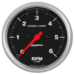 AUTOMETER 5", In-Dash, 0-6,000 rpm Sport-Comp Series Tachometer AU3997 Autofit
