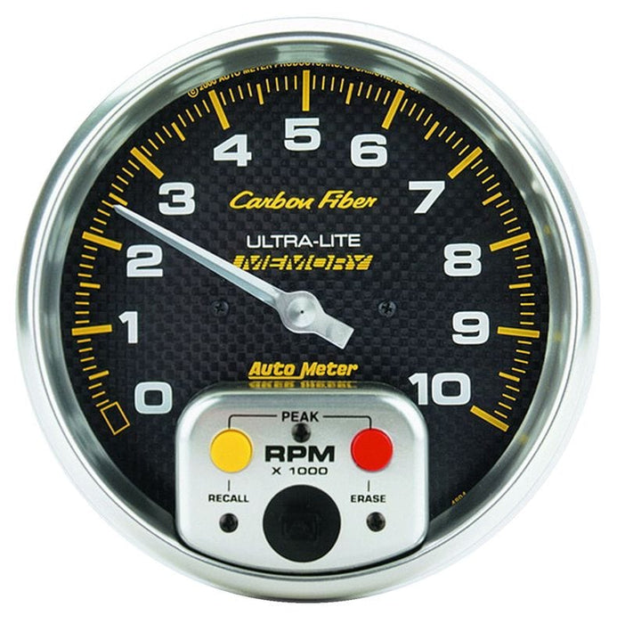 AUTOMETER 5", In-Dash, Memory, 0-10,000 rpm Carbon Fiber Series Tachometer AU4894 Autofit