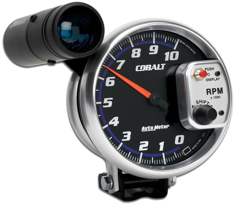 AUTOMETER 5", Pedestal Mount, 0-10,000 rpm, External Blue Shift-Lite Cobalt Series Shift-Lite Tachometer AU6299 Autofit