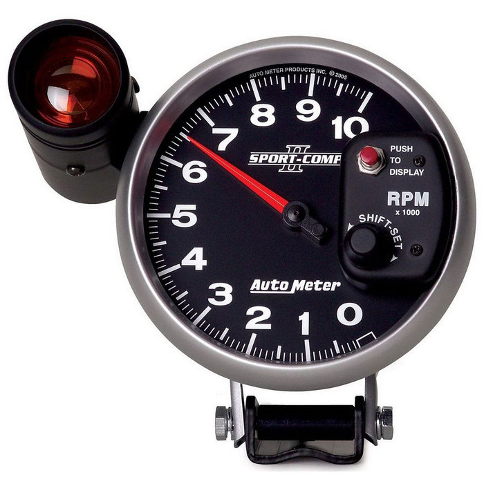 AUTOMETER 5", Pedestal Mount, , 0-10,000 rpm Sport-Comp II Shift-Lite Tachometer AU3699 Autofit