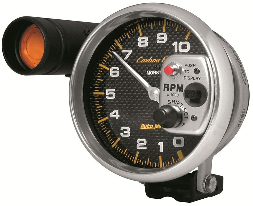 AUTOMETER 5", Pedestal Mount, External incandescent Shift Light, 0-10,000 rpm Carbon Fiber Series Shift-Lite Tachometer AU4899 Autofit