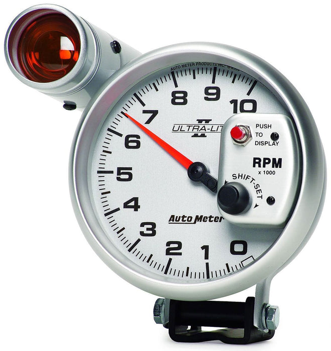 AUTOMETER 5", Pedestal Mount, External incandescent Shift-Lite w/Amber lens, 0- Ultra-Lite II Series Shift-Lite Tachometer AU4999 Autofit