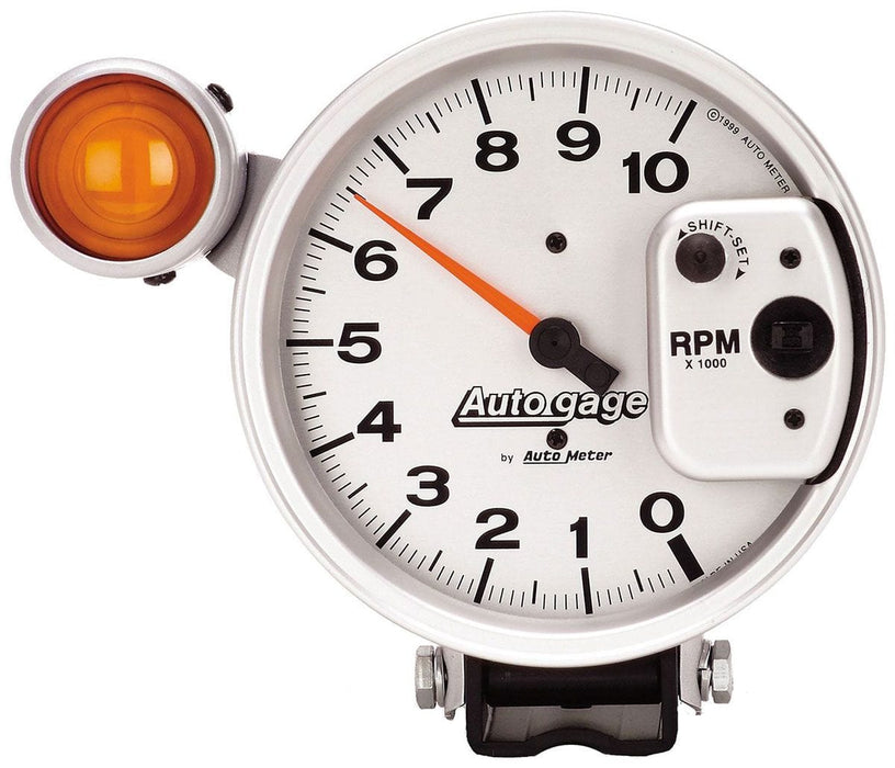 AUTOMETER 5", Pedestal Mount, Silver, 0-10,000 rpm Auto gage Shift-Lite Tachometer AU233911 Autofit