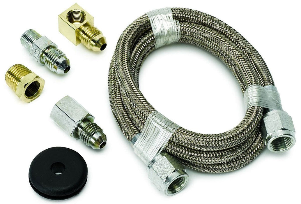 AUTOMETER Braided Stainless Steel, -4 AN Diameter (3/16" ID), 3ft. Long with Fi Tubing and Line Kit AU3227 Autofit