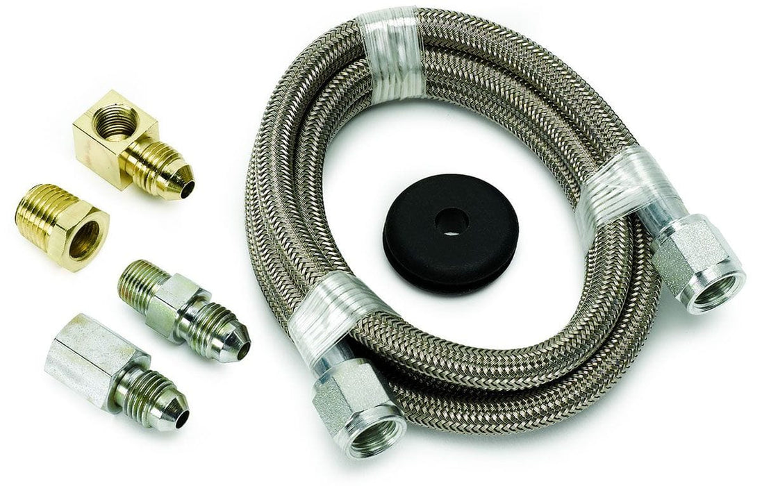 AUTOMETER Braided Stainless Steel, -4 AN Diameter (3/16" ID), 4ft. Long with Fi Tubing and Line Kit AU3229 Autofit