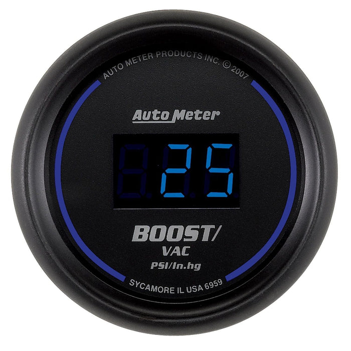AUTOMETER Digital, In-dash, 2-1/16", 30 In Hg.-Vac./30 psi Cobalt Digital Series Boost/Vacuum Gauge AU6959 Autofit