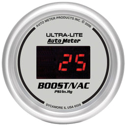 AUTOMETER Digital, In-dash, 2-1/16", 30 In Hg.-Vac./30 psi Ultra-Lite Digital Series Boost/Vacuum Gauge AU6559 Autofit