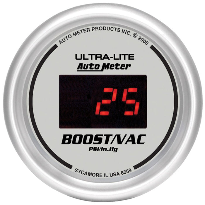 AUTOMETER Digital, In-dash, 2-1/16", 30 In Hg.-Vac./30 psi Ultra-Lite Digital Series Boost/Vacuum Gauge AU6559 Autofit