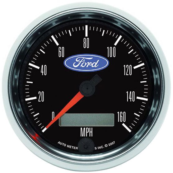 AUTOMETER Ford Logo Series 3-3/8" 160 mph Electric Speedometer, Chrome Bezel AU880824 Autofit