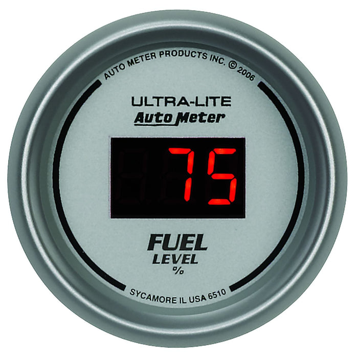AUTOMETER In-dash, 2-1/16", Programmable, 0-280 ohm, Adjustable Scale w/ 7 pre- Ultra-Lite Digital Series Fuel Level Gauge AU6510 Autofit