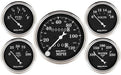 AUTOMETER Mechanical Speedometer, Fuel Level, Water Temperature, Oil Pressure, Old Tyme Black Series 5-Gauge Kit AU1708 Autofit