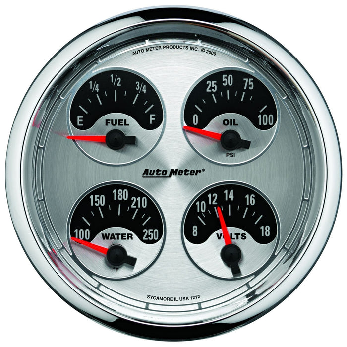AUTOMETER Oil/Water/Volt/Fuel Gauge, 5 in. American Muscle Quad Gauge AU1212 Autofit