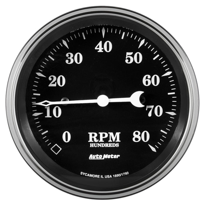 AUTOMETER Old Tyme Black Series 3-3/8" In Dash 8,000 RPM Tachometer AU1790 Autofit