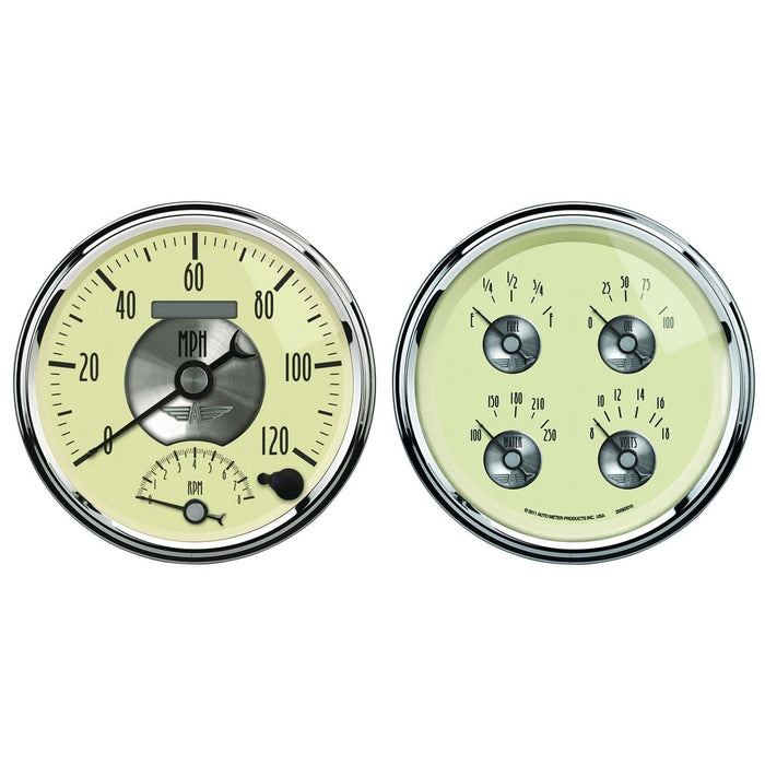 AUTOMETER Prestige Antique Ivory Series 5" Quad Speedo & Tacho Gauge Kit AU2004 Autofit