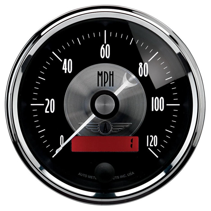 AUTOMETER with Wheel Odometer Black Diamond Series 3-3/8" 120 mph Electronic Speedometer AU2086 Autofit