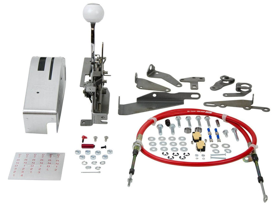 B&M 3 or 4 Speed Ratchet Shifter, Brushed Aluminium Cover, 5' Super Duty Pro Ratchet Shifter BM80842 Autofit