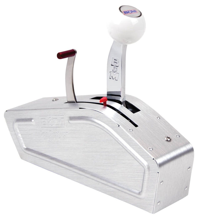 B&M Powerglide Ratchet Shifter, Brushed Aluminium Cover, 5' Super Duty ca Pro Ratchet Shifter BM80840 Autofit