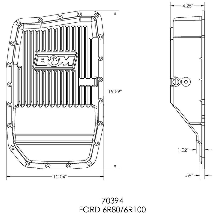B&M Suit Ford 6R80 Deep Aluminium Trans Pan, Black BM70394 Autofit
