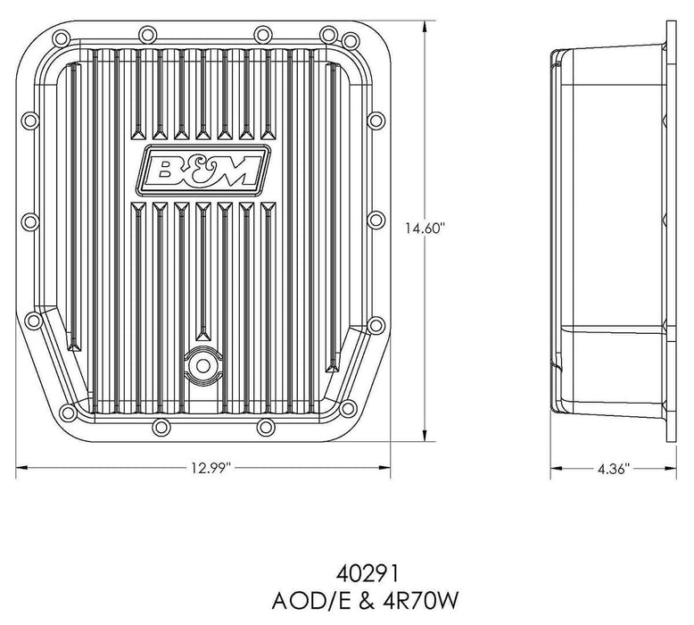 B&M Suit Ford AOD, AODE & 4R70W, Adds An Additional 2.8 Litres Cast Aluminium Deep Pan BM40291 Autofit