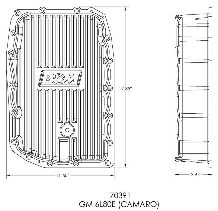 B&M Suit GM 6L80, Adds An Additional 1.7 litres Cast Aluminium Deep Pan BM70391 Autofit