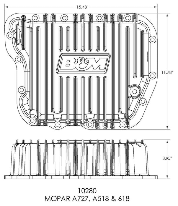 B&M Suit TF A-727 & 518, increases capacity by approx. 3.8 litres Cast Aluminium Deep Pan BM10280 Autofit
